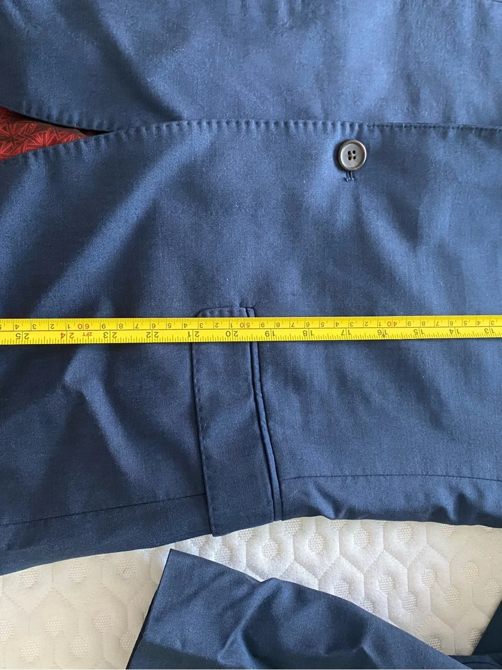 Men's Navy Blue Single-Breasted Blazer with Red Lining